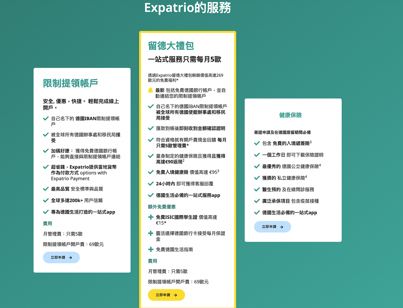 2026如何申辦留德大禮包Expatrio 限制提領帳戶? 1 Expatrio 限制提領帳戶
留德大禮包
